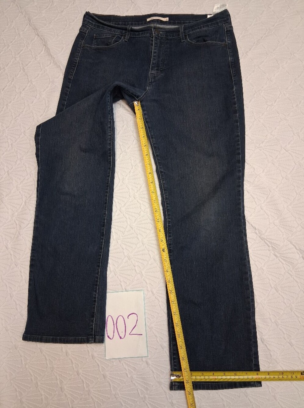 Levi 505 Strauss & Co. Jeans with Leather Patch - Dark Indigo Size 12 - Picture 12 of 17
